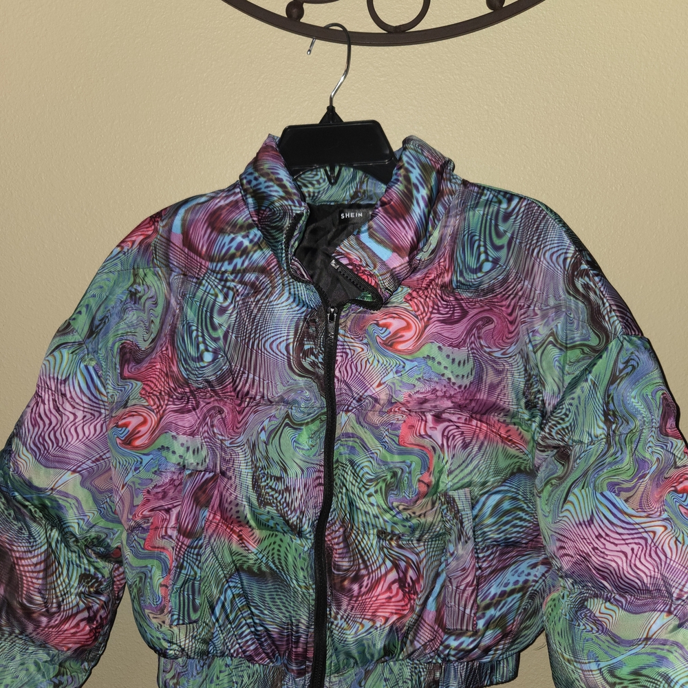 Shein Multicolor Abstract Pattern Jacket - image 1